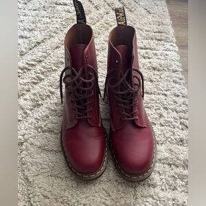 Mens Red Hand Crafted Doc Martens